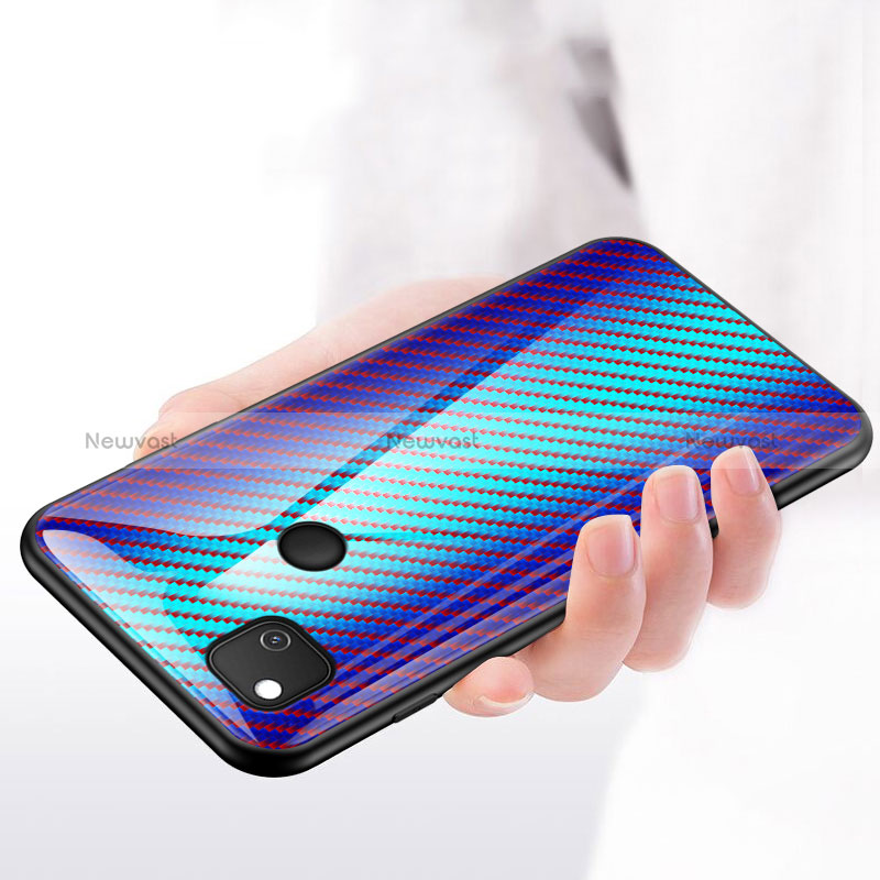 Silicone Frame Mirror Rainbow Gradient Case Cover LS2 for Google Pixel 4a