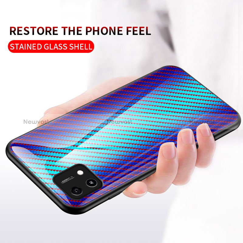 Silicone Frame Mirror Rainbow Gradient Case Cover LS2 for Oppo A16e