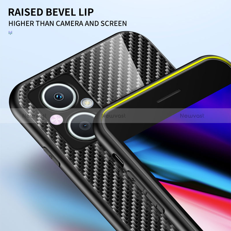 Silicone Frame Mirror Rainbow Gradient Case Cover LS2 for Oppo Reno7 Z 5G