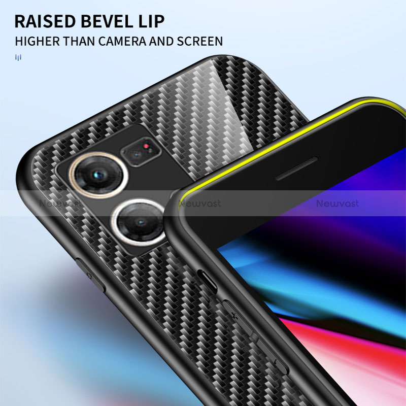 Silicone Frame Mirror Rainbow Gradient Case Cover LS2 for Oppo Reno8 4G