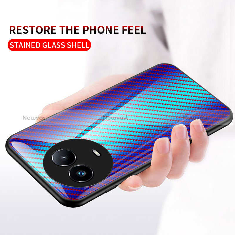 Silicone Frame Mirror Rainbow Gradient Case Cover LS2 for Realme 11 5G