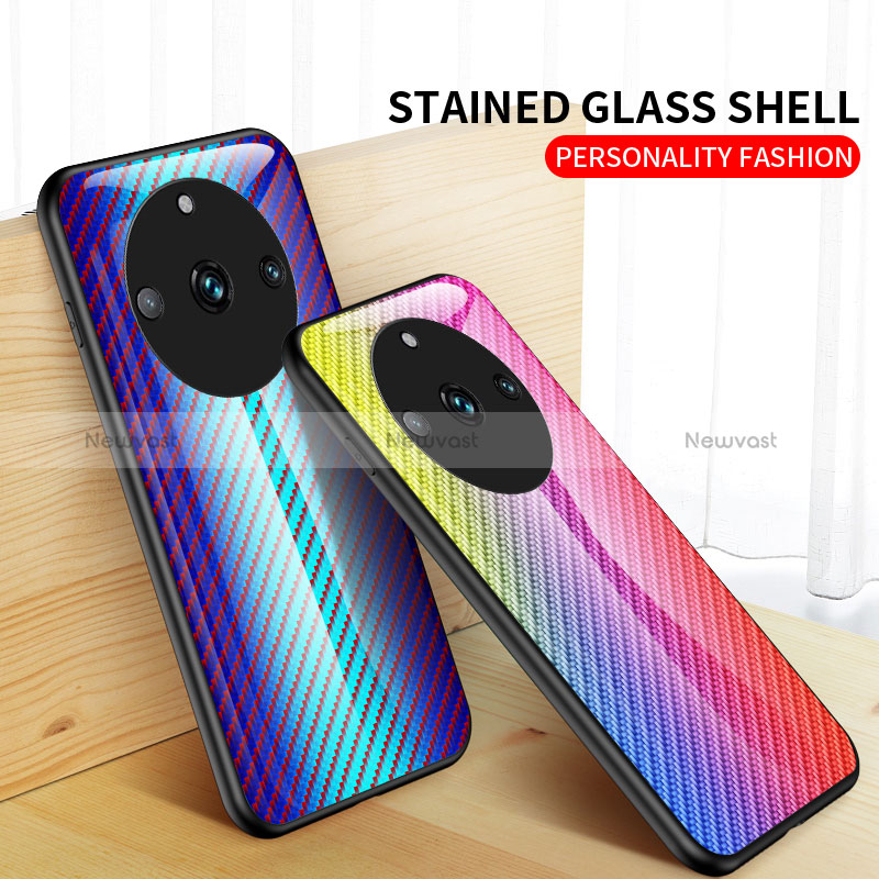 Silicone Frame Mirror Rainbow Gradient Case Cover LS2 for Realme 11 Pro 5G
