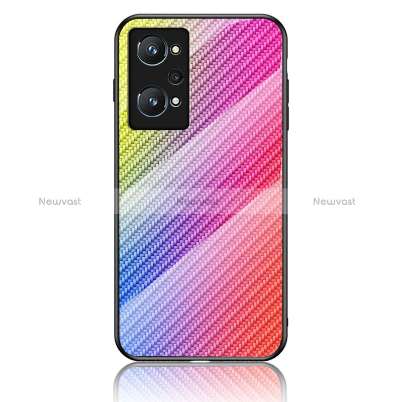 Silicone Frame Mirror Rainbow Gradient Case Cover LS2 for Realme GT Neo 3T 5G
