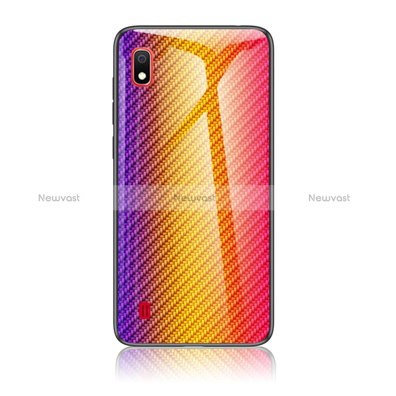 Silicone Frame Mirror Rainbow Gradient Case Cover LS2 for Samsung Galaxy A10