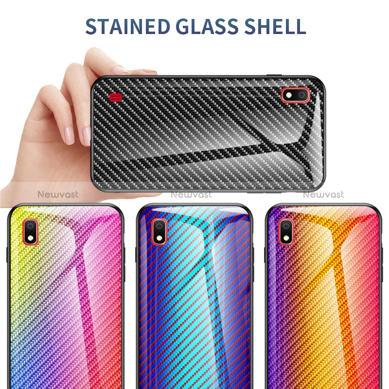 Silicone Frame Mirror Rainbow Gradient Case Cover LS2 for Samsung Galaxy A10