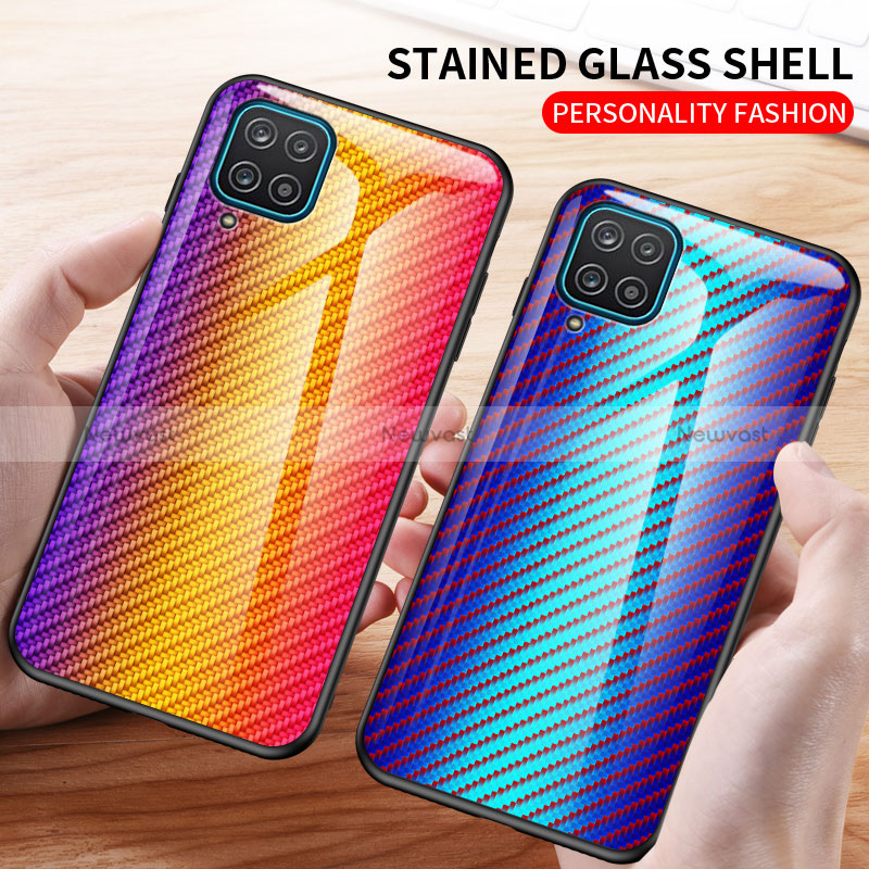 Silicone Frame Mirror Rainbow Gradient Case Cover LS2 for Samsung Galaxy A12 5G