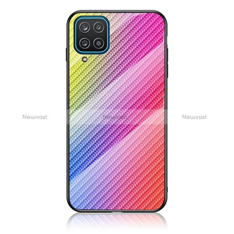 Silicone Frame Mirror Rainbow Gradient Case Cover LS2 for Samsung Galaxy A12 Nacho