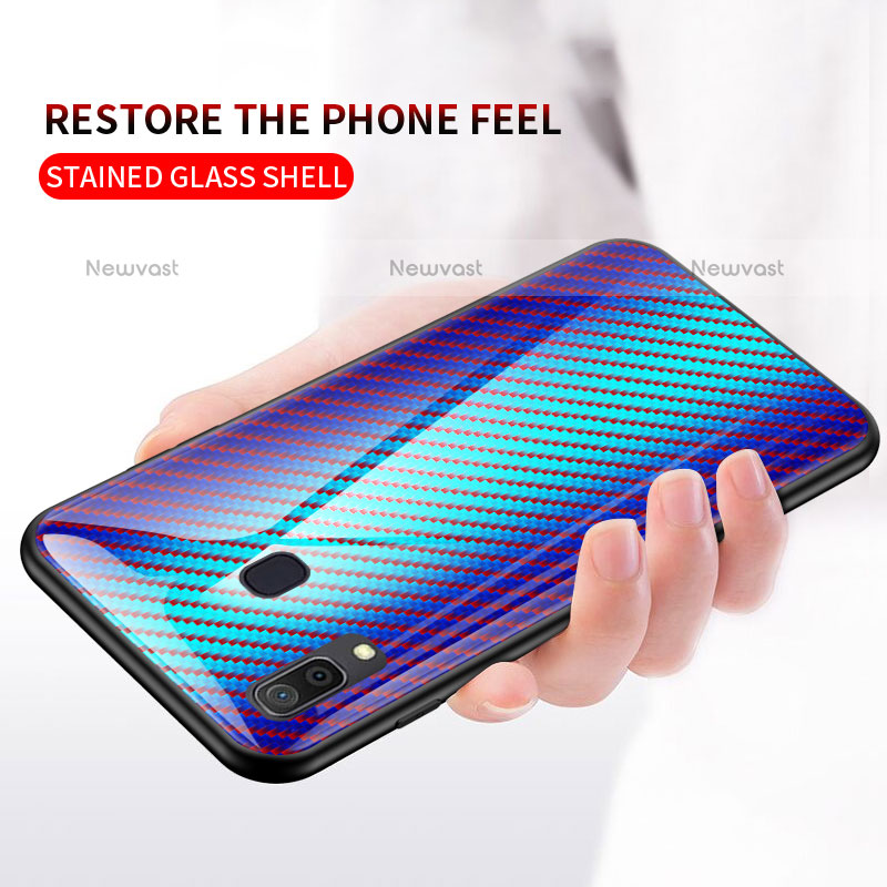 Silicone Frame Mirror Rainbow Gradient Case Cover LS2 for Samsung Galaxy A20