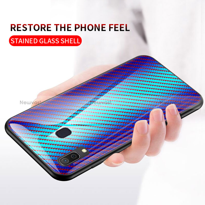 Silicone Frame Mirror Rainbow Gradient Case Cover LS2 for Samsung Galaxy A30