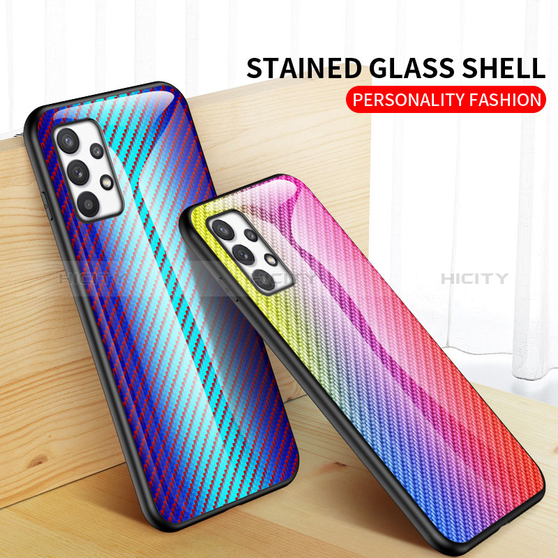 Silicone Frame Mirror Rainbow Gradient Case Cover LS2 for Samsung Galaxy A53 5G