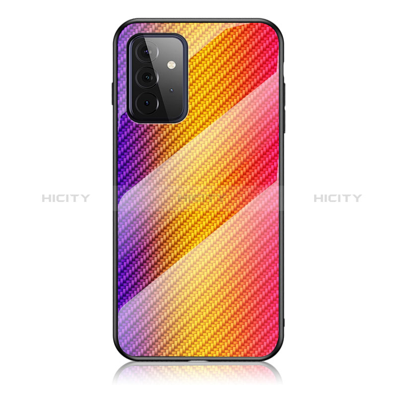 Silicone Frame Mirror Rainbow Gradient Case Cover LS2 for Samsung Galaxy A72 5G