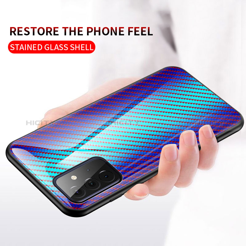 Silicone Frame Mirror Rainbow Gradient Case Cover LS2 for Samsung Galaxy A72 5G