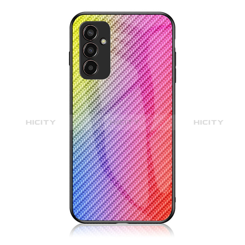 Silicone Frame Mirror Rainbow Gradient Case Cover LS2 for Samsung Galaxy M13 4G