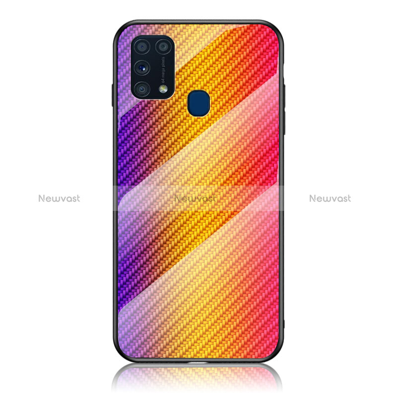 Silicone Frame Mirror Rainbow Gradient Case Cover LS2 for Samsung Galaxy M21s