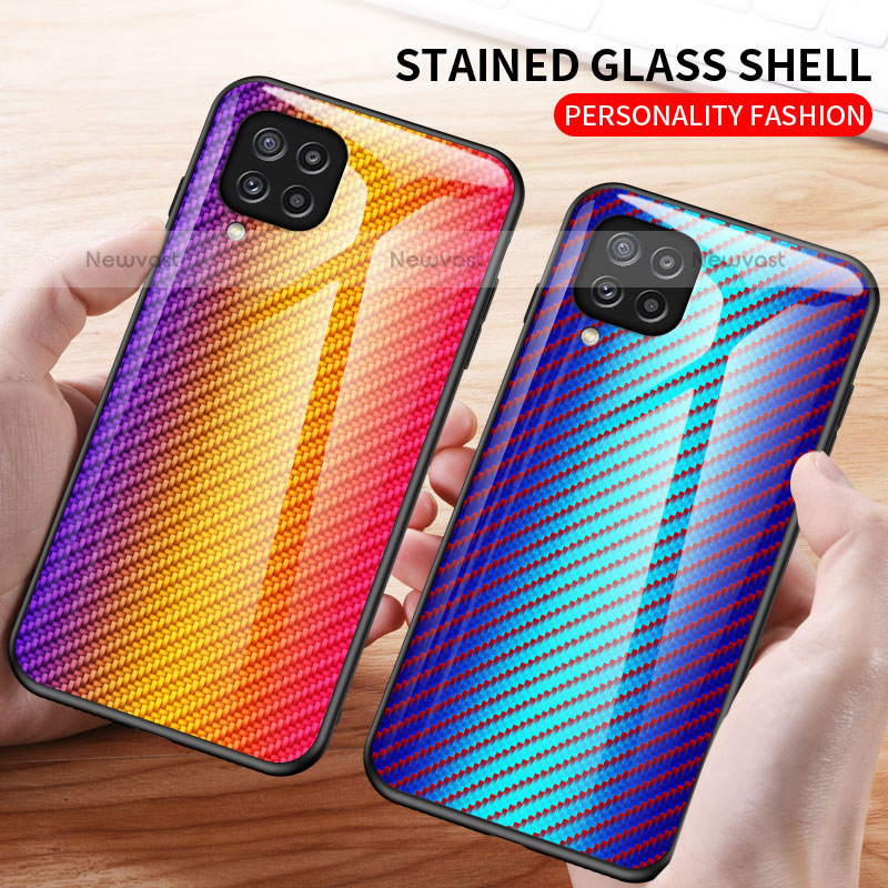 Silicone Frame Mirror Rainbow Gradient Case Cover LS2 for Samsung Galaxy M32 4G