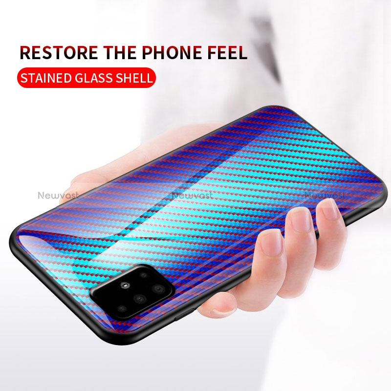 Silicone Frame Mirror Rainbow Gradient Case Cover LS2 for Samsung Galaxy M40S