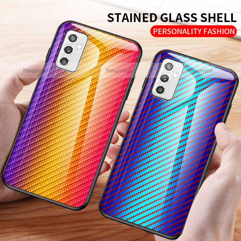 Silicone Frame Mirror Rainbow Gradient Case Cover LS2 for Samsung Galaxy M52 5G