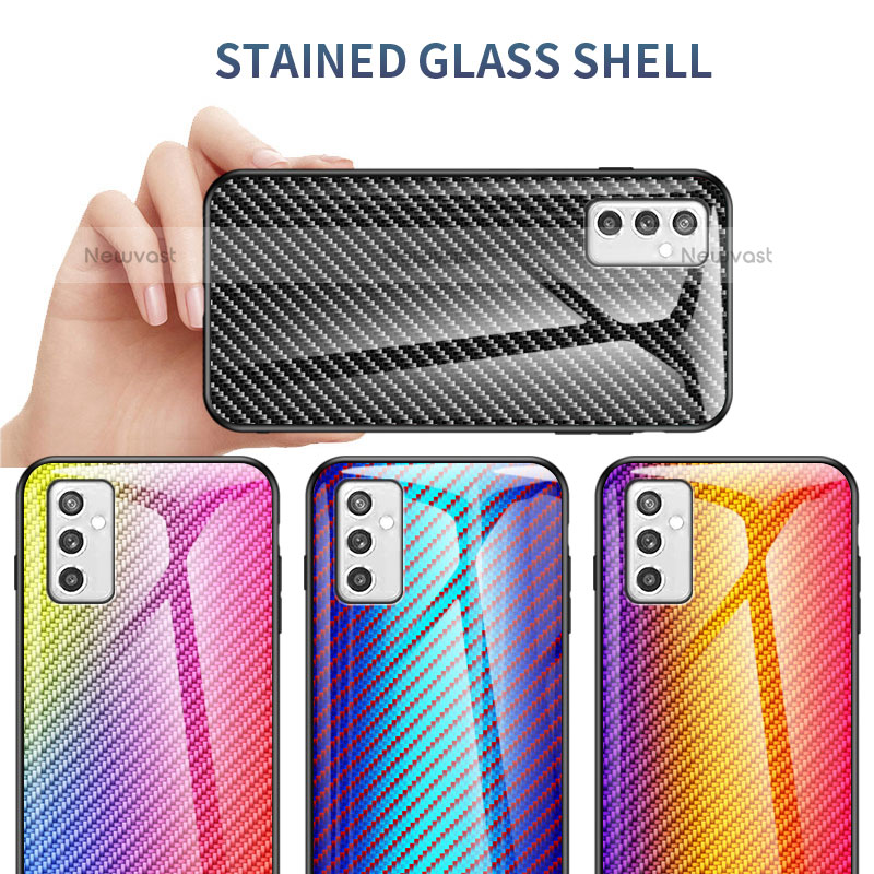Silicone Frame Mirror Rainbow Gradient Case Cover LS2 for Samsung Galaxy M52 5G