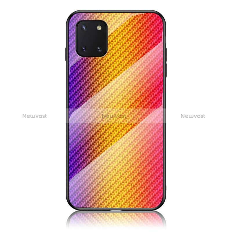 Silicone Frame Mirror Rainbow Gradient Case Cover LS2 for Samsung Galaxy M60s