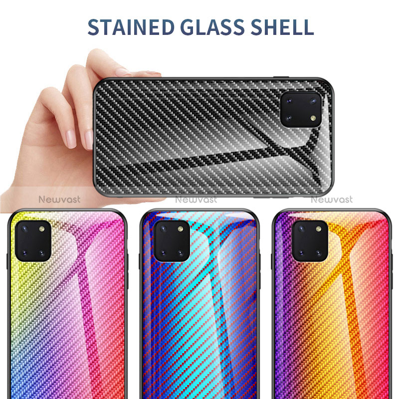 Silicone Frame Mirror Rainbow Gradient Case Cover LS2 for Samsung Galaxy M60s