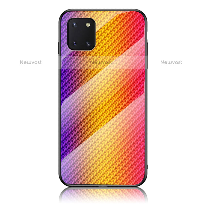Silicone Frame Mirror Rainbow Gradient Case Cover LS2 for Samsung Galaxy Note 10 Lite