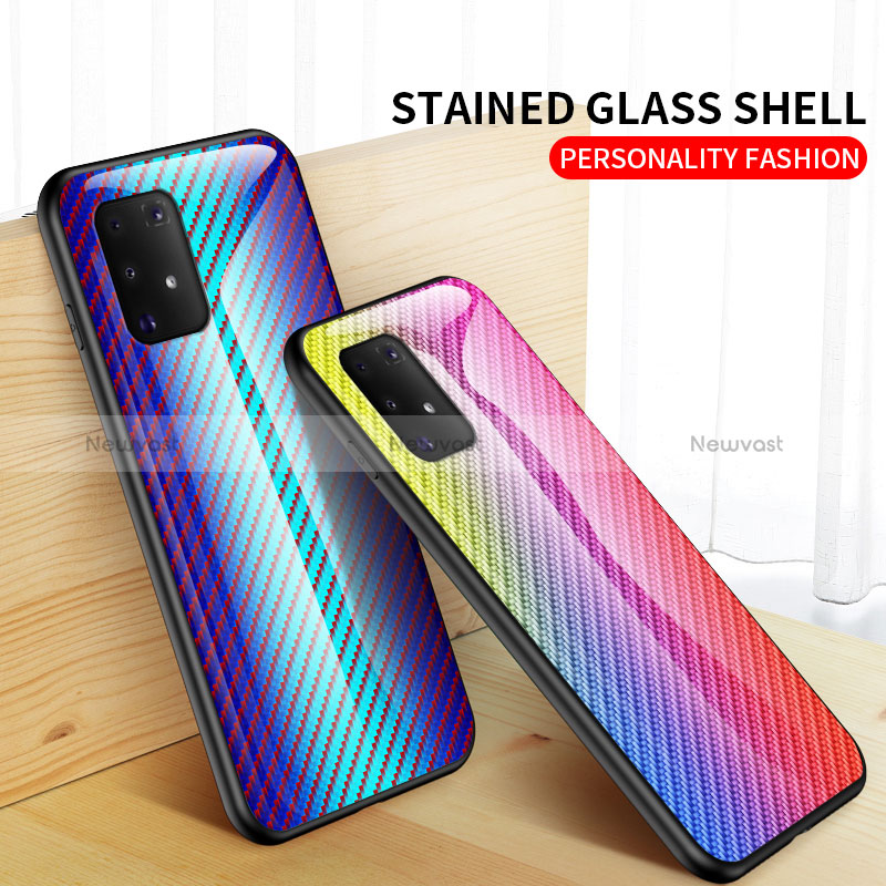 Silicone Frame Mirror Rainbow Gradient Case Cover LS2 for Samsung Galaxy S10 Lite