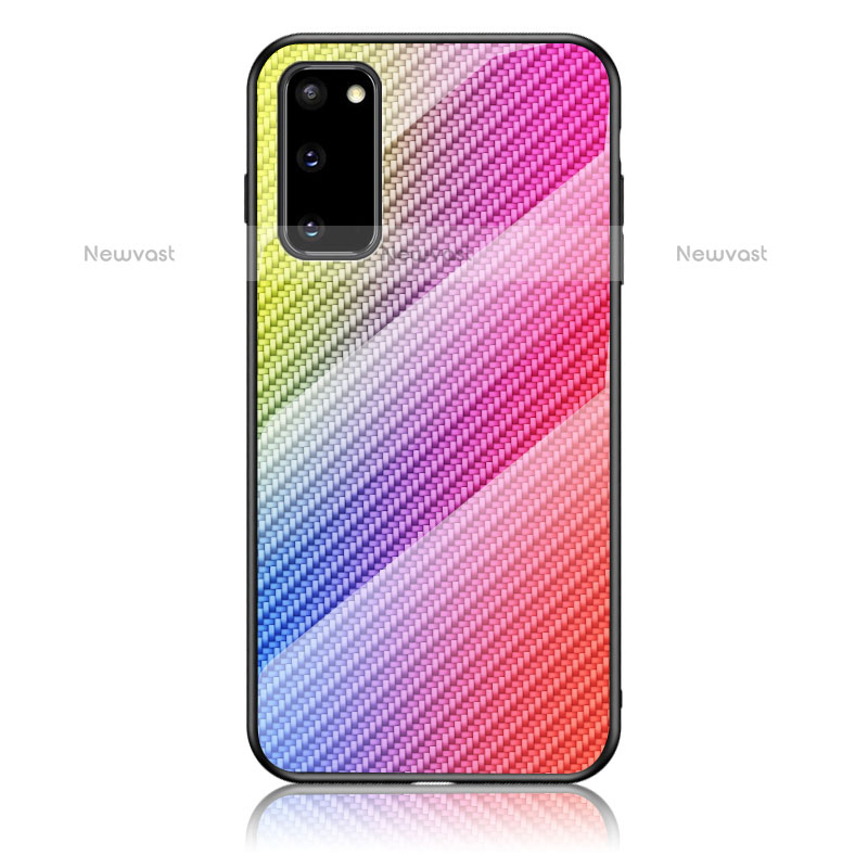 Silicone Frame Mirror Rainbow Gradient Case Cover LS2 for Samsung Galaxy S20 5G