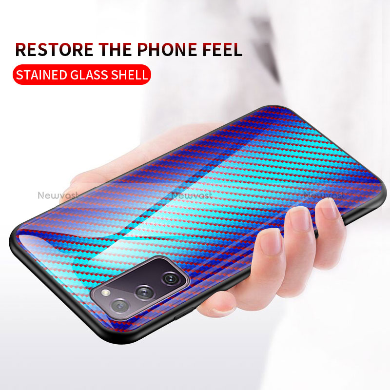 Silicone Frame Mirror Rainbow Gradient Case Cover LS2 for Samsung Galaxy S20 FE (2022) 5G