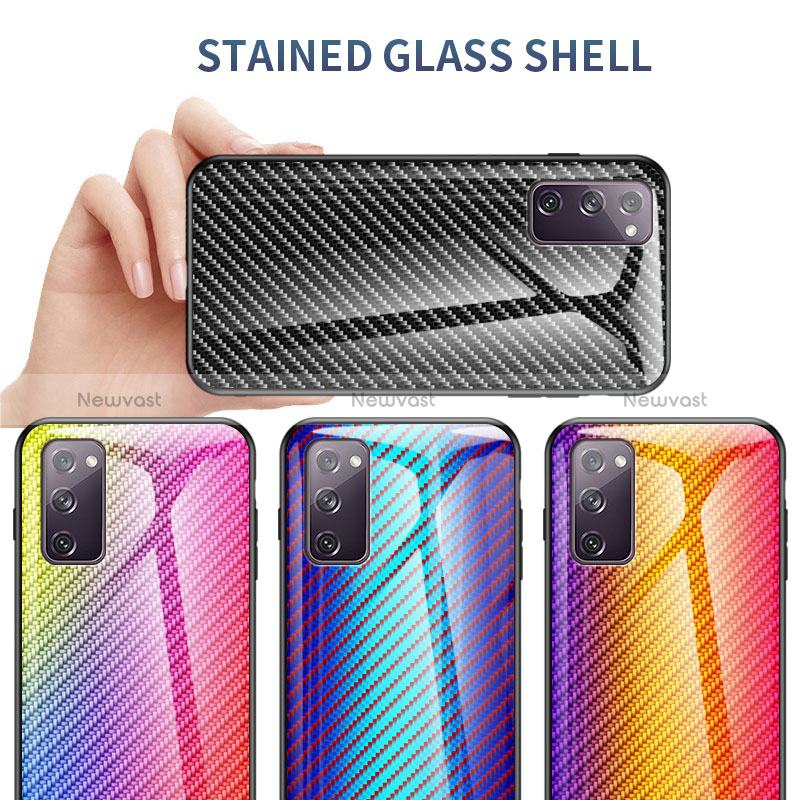 Silicone Frame Mirror Rainbow Gradient Case Cover LS2 for Samsung Galaxy S20 FE 5G