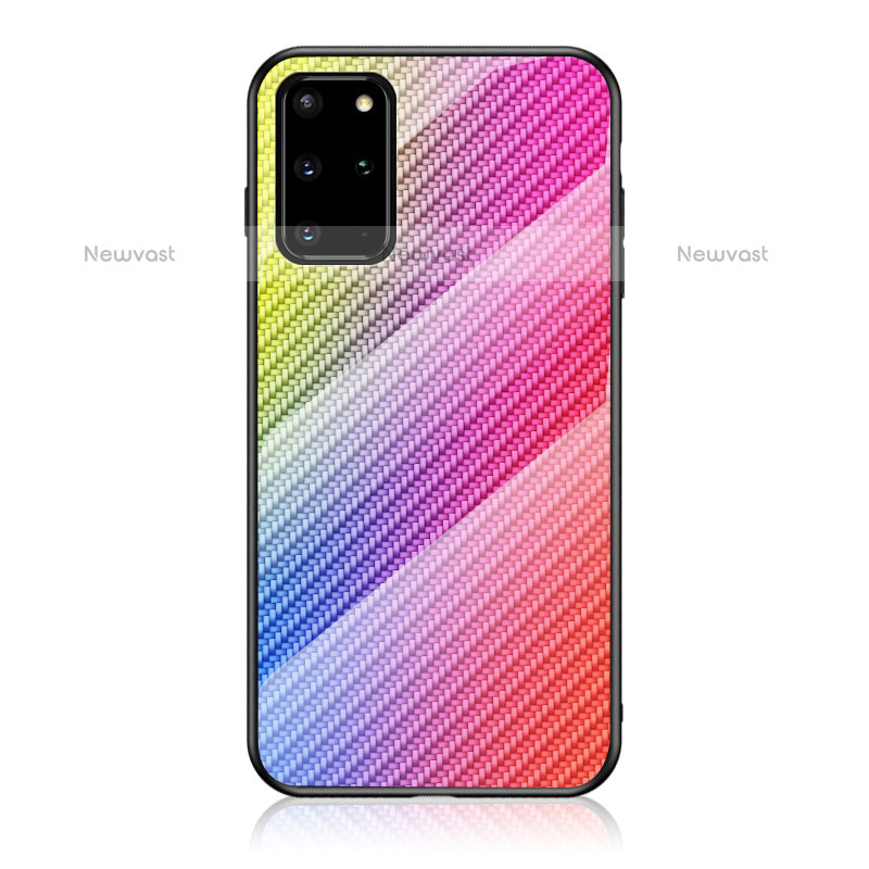 Silicone Frame Mirror Rainbow Gradient Case Cover LS2 for Samsung Galaxy S20 Plus