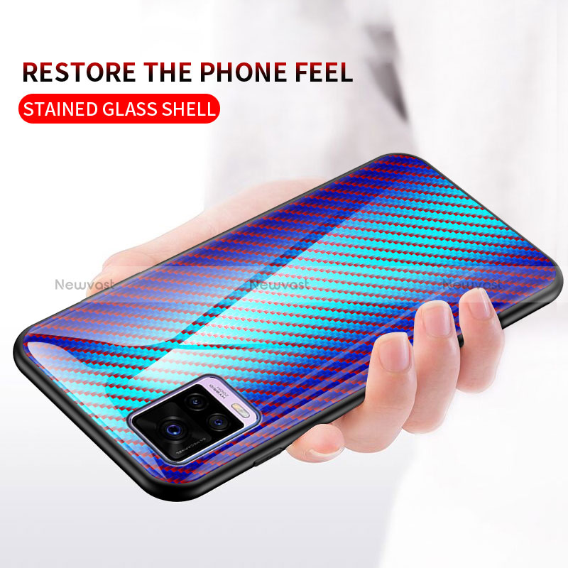 Silicone Frame Mirror Rainbow Gradient Case Cover LS2 for Vivo V20