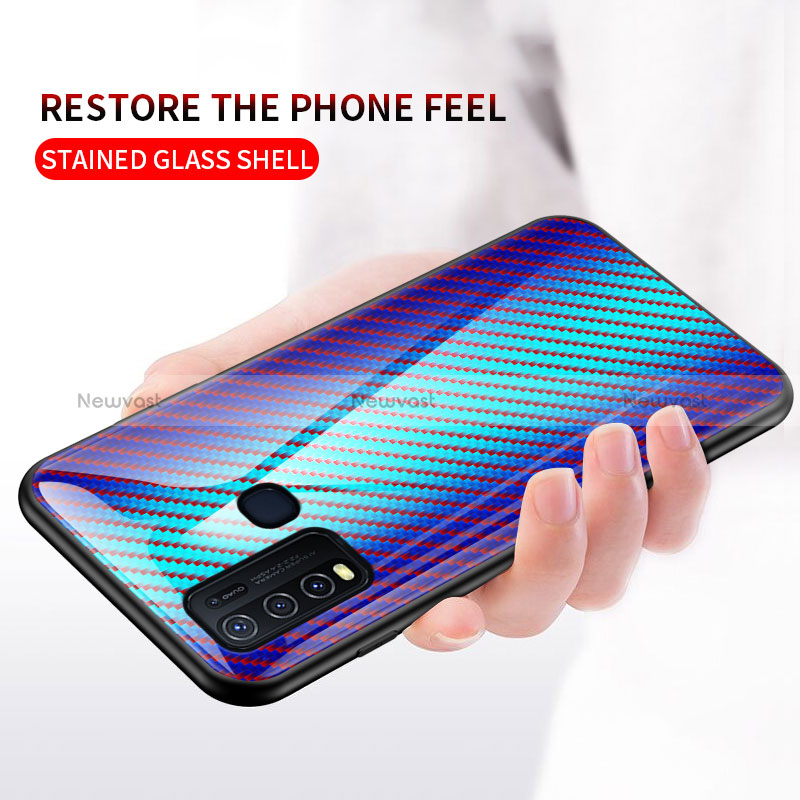 Silicone Frame Mirror Rainbow Gradient Case Cover LS2 for Vivo Y50