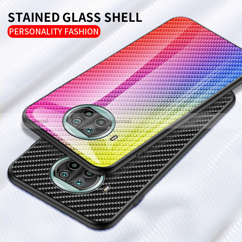 Silicone Frame Mirror Rainbow Gradient Case Cover LS2 for Xiaomi Mi 10T Lite 5G