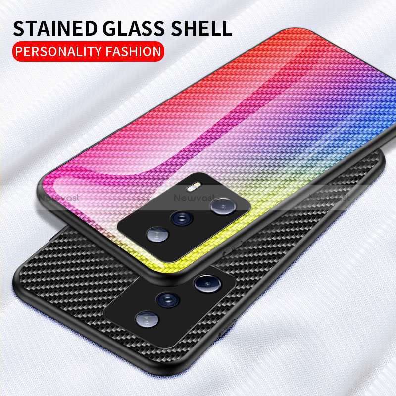 Silicone Frame Mirror Rainbow Gradient Case Cover LS2 for Xiaomi Mi 12 Lite NE 5G