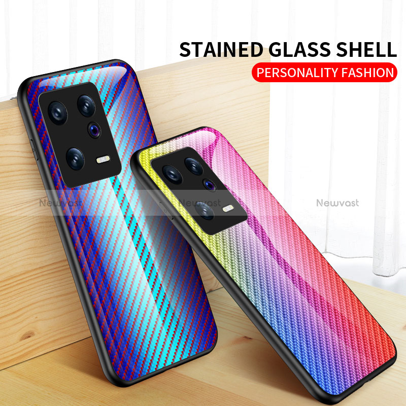 Silicone Frame Mirror Rainbow Gradient Case Cover LS2 for Xiaomi Mi 13 5G