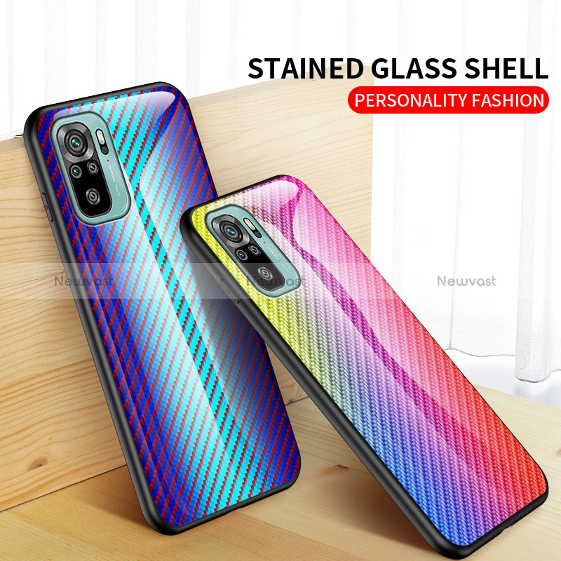 Silicone Frame Mirror Rainbow Gradient Case Cover LS2 for Xiaomi Poco M5S