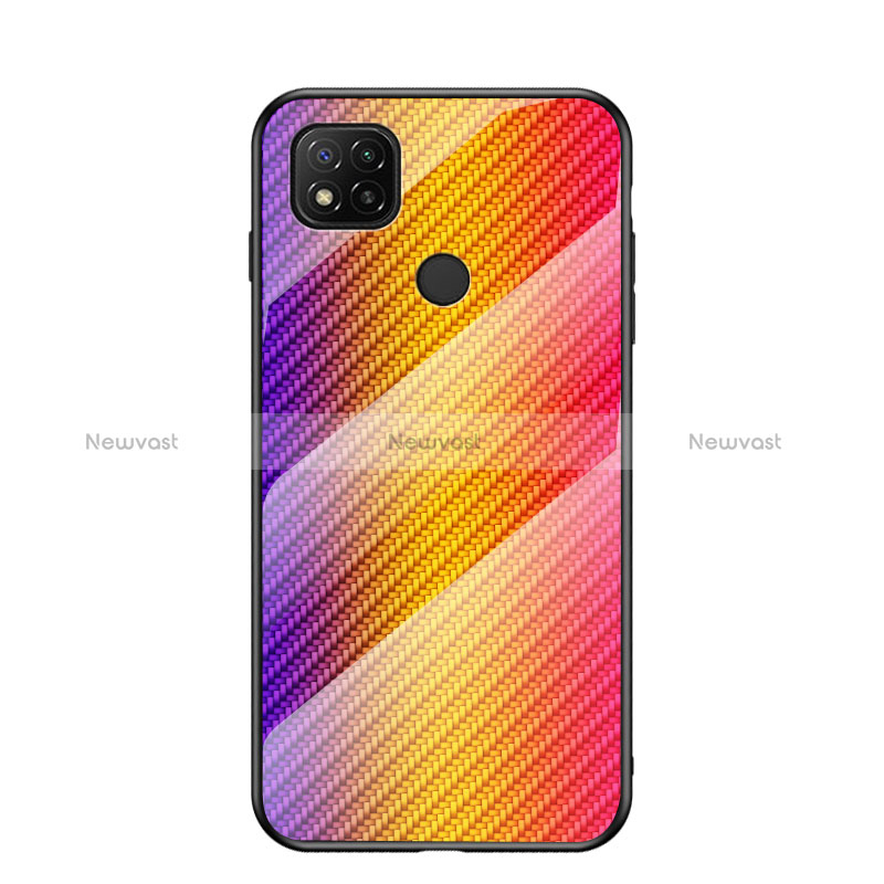 Silicone Frame Mirror Rainbow Gradient Case Cover LS2 for Xiaomi Redmi 9C NFC