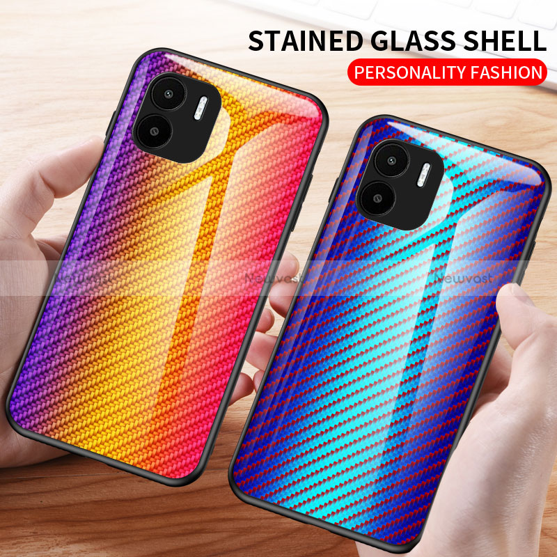 Silicone Frame Mirror Rainbow Gradient Case Cover LS2 for Xiaomi Redmi A1