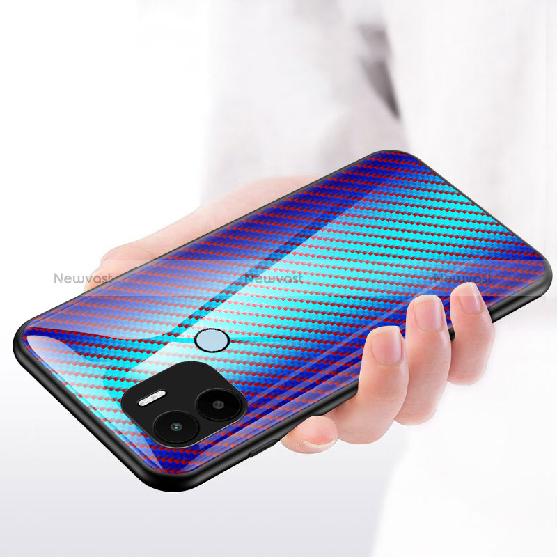 Silicone Frame Mirror Rainbow Gradient Case Cover LS2 for Xiaomi Redmi A1 Plus