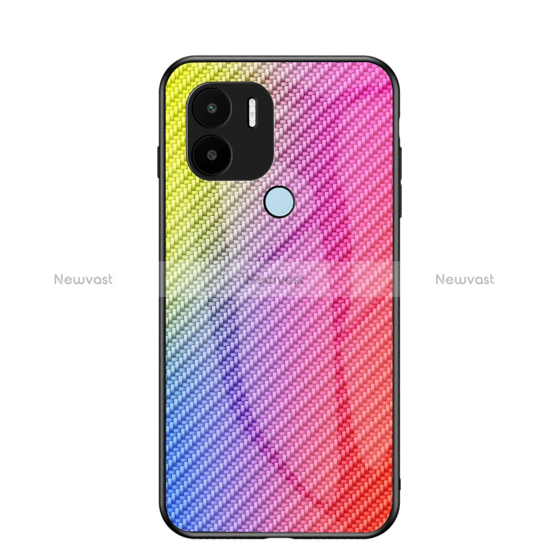 Silicone Frame Mirror Rainbow Gradient Case Cover LS2 for Xiaomi Redmi A1 Plus