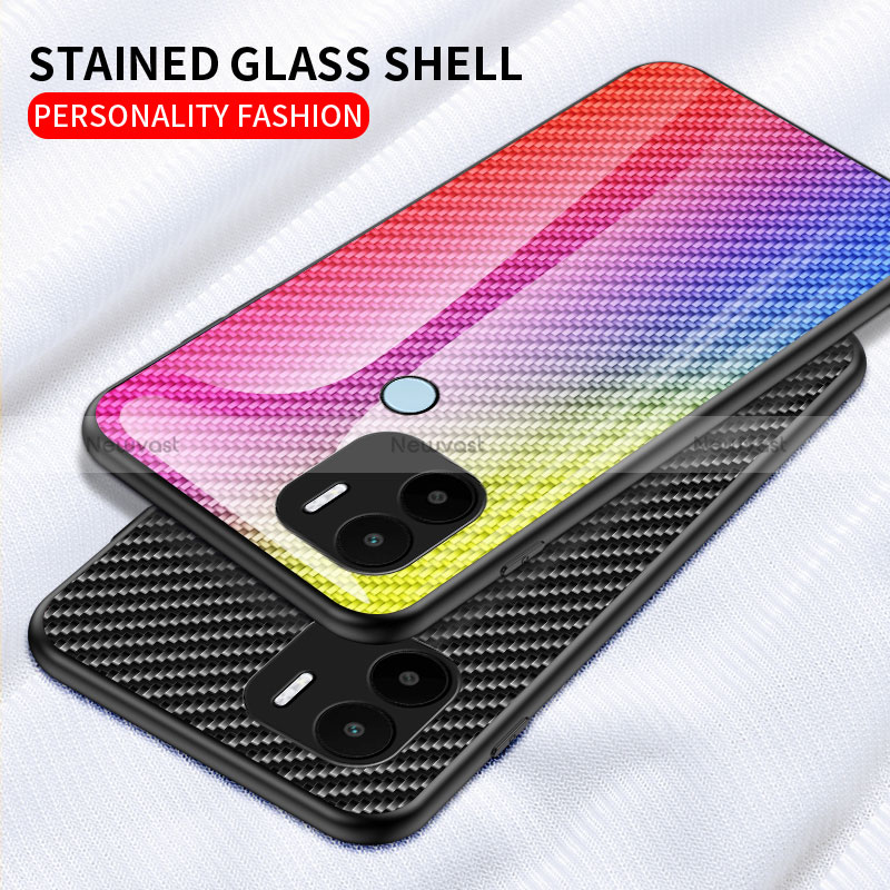 Silicone Frame Mirror Rainbow Gradient Case Cover LS2 for Xiaomi Redmi A1 Plus