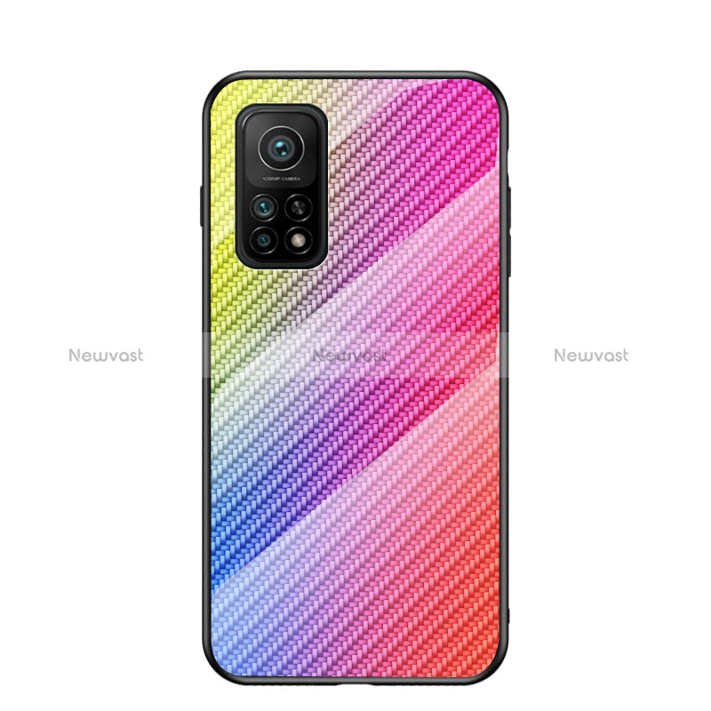 Silicone Frame Mirror Rainbow Gradient Case Cover LS2 for Xiaomi Redmi K30S 5G