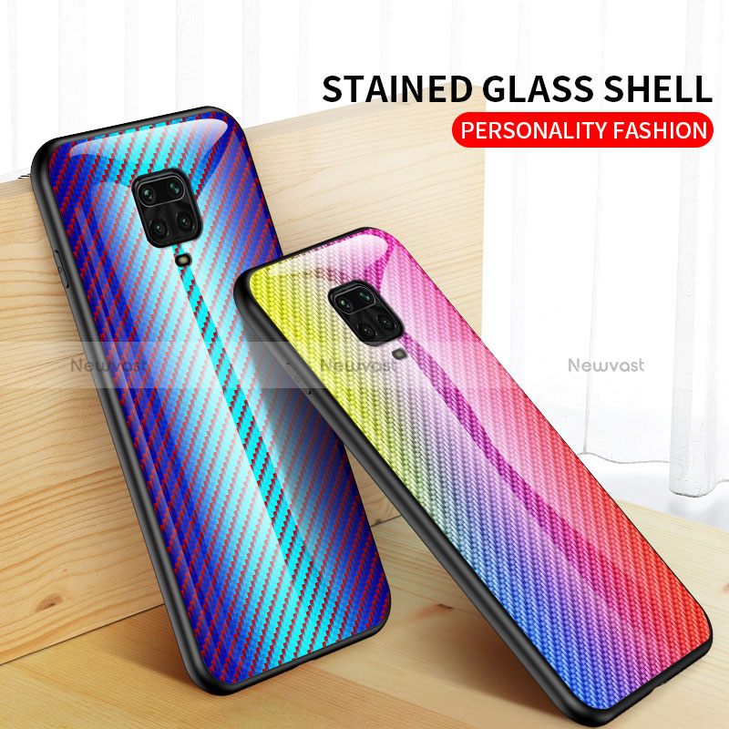 Silicone Frame Mirror Rainbow Gradient Case Cover LS2 for Xiaomi Redmi Note 9 Pro