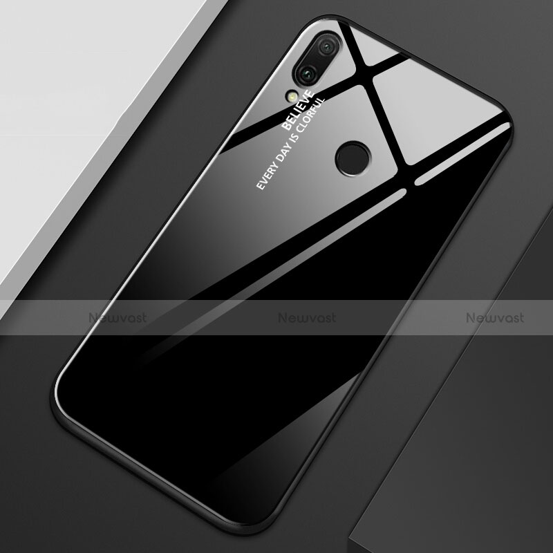 Silicone Frame Mirror Rainbow Gradient Case Cover M01 for Huawei Enjoy 9 Plus Black