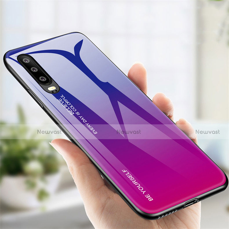 Silicone Frame Mirror Rainbow Gradient Case Cover M01 for Huawei P30