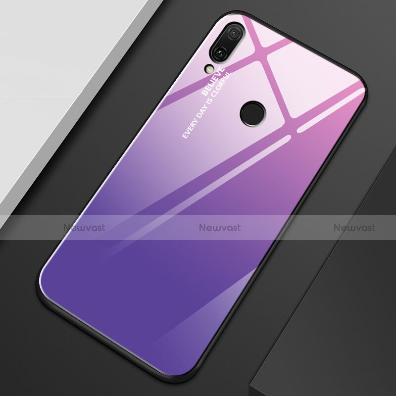Silicone Frame Mirror Rainbow Gradient Case Cover M01 for Huawei Y9 (2019)
