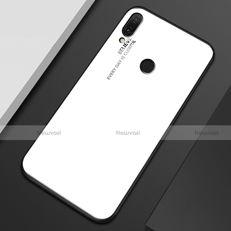 Silicone Frame Mirror Rainbow Gradient Case Cover M01 for Huawei Y9 (2019) White