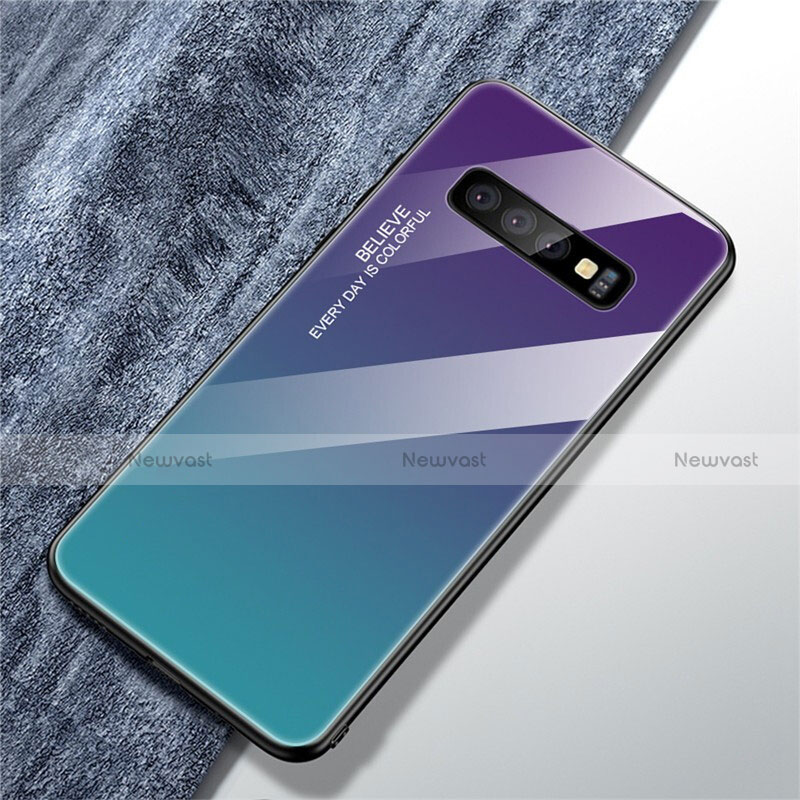 Silicone Frame Mirror Rainbow Gradient Case Cover M01 for Samsung Galaxy S10 5G Mixed