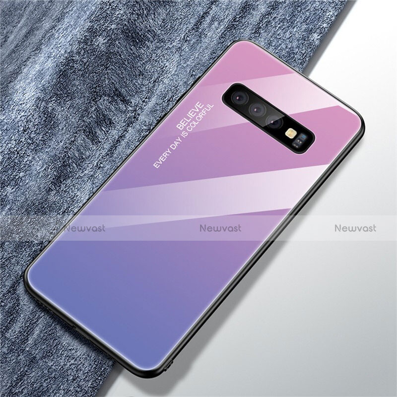 Silicone Frame Mirror Rainbow Gradient Case Cover M01 for Samsung Galaxy S10
