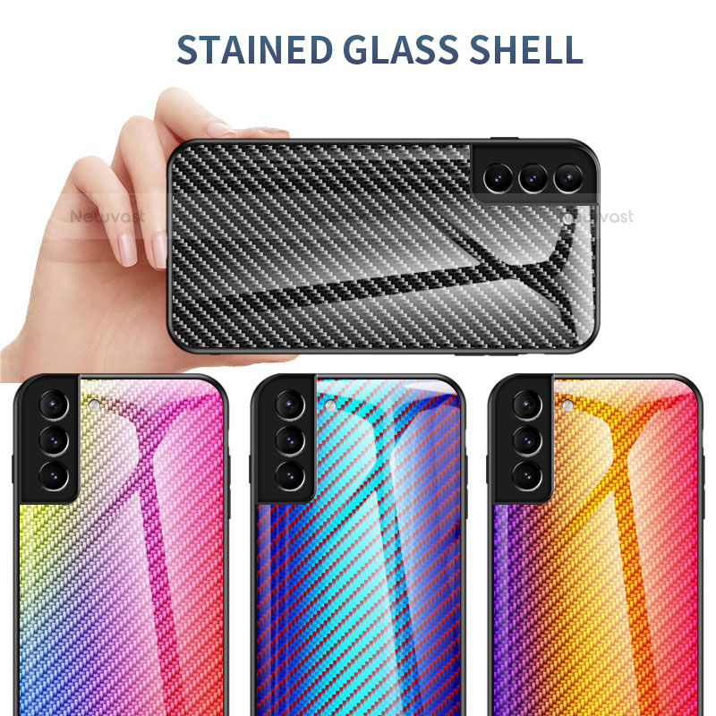 Silicone Frame Mirror Rainbow Gradient Case Cover M01 for Samsung Galaxy S21 5G